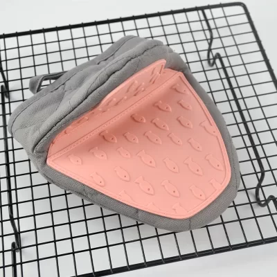 1 pçs em forma de peixe silicone anti escaldadura luvas de forno cozinha luvas de silicone bandeja prato titular luvas de forno luvas multiuso