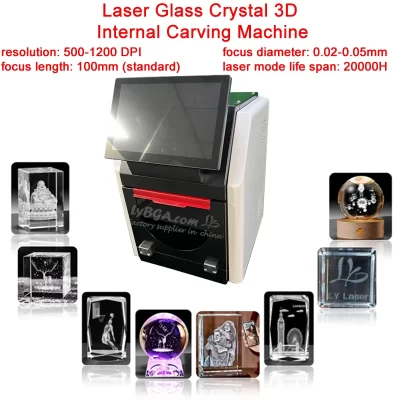 Máquina de escultura interna de cristal de vidro a laser 3d desktop portátil mini comprimento de onda de luz verde 532nm máquina de marcação a laser