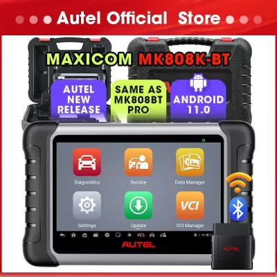 Autel maxicom mk808kbt pro mk808k bt bluetooth ferramentas de diagnóstico do carro completo bidirecional obd2 scanner diagnóstico automático pk mk808