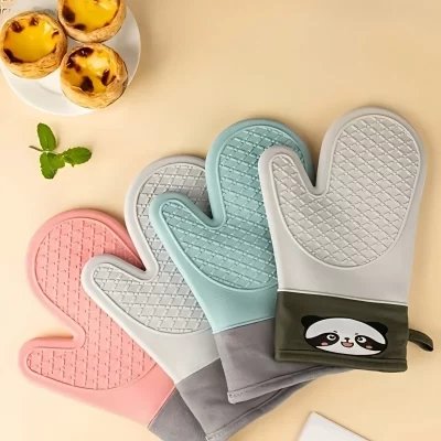 Luva de forno resistente ao calor de silicone, luvas de forno fáceis de limpar, luvas resistentes ao calor de alta temperatura para assar cozinha, 1 peça