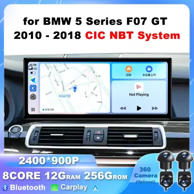 Android 15 Auto Car Video Multimedia Player Carplay UItra-thin Screen GPS Navi for BMW 5 Series F07 GT 2010-2018 CIC NBT System