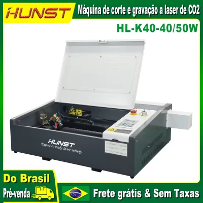 HUNST HL-K40 40W 50W Mini máquina de gravação a laser CO2 e máquina de corte a laser.
