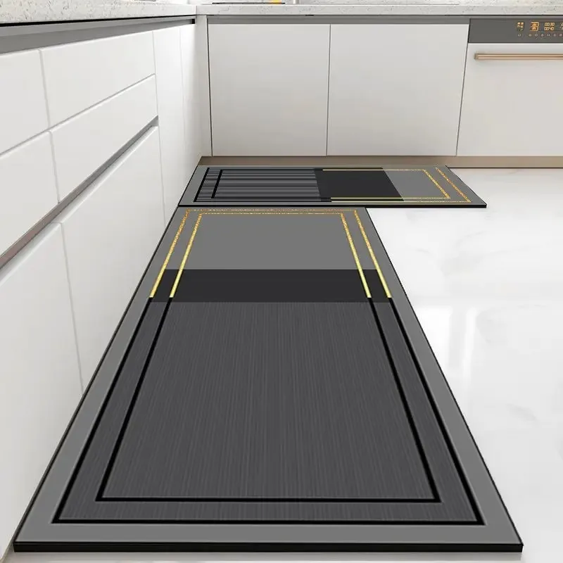 Tapete de cozinha de pvc antiderrapante à prova de óleo Tapete de couro impermeável Tapete moderno de tira longa Alfombra De Cocina - Image 3