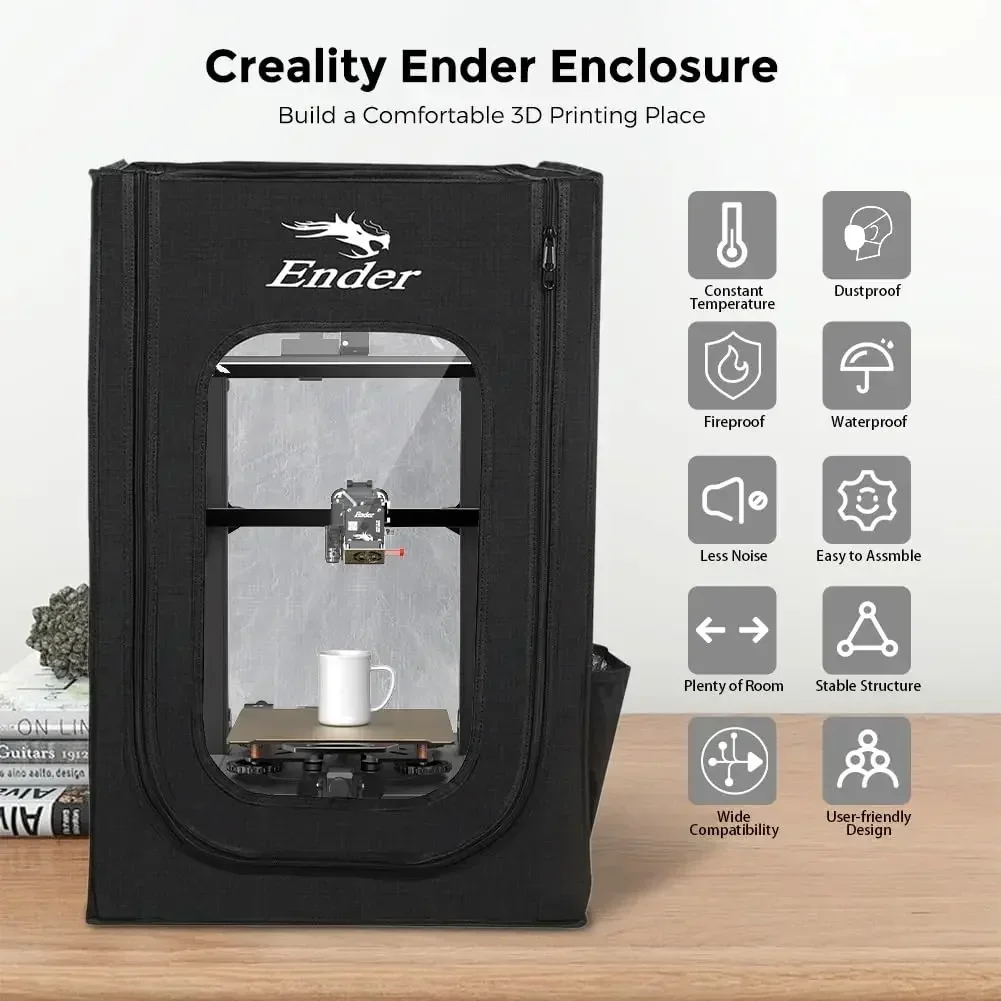 Creality oficial ender gabinete atualização temperatura constante à prova de fogo à prova de poeira capa protetora da impressora 3d para Ender-3/3 v2 - Image 2