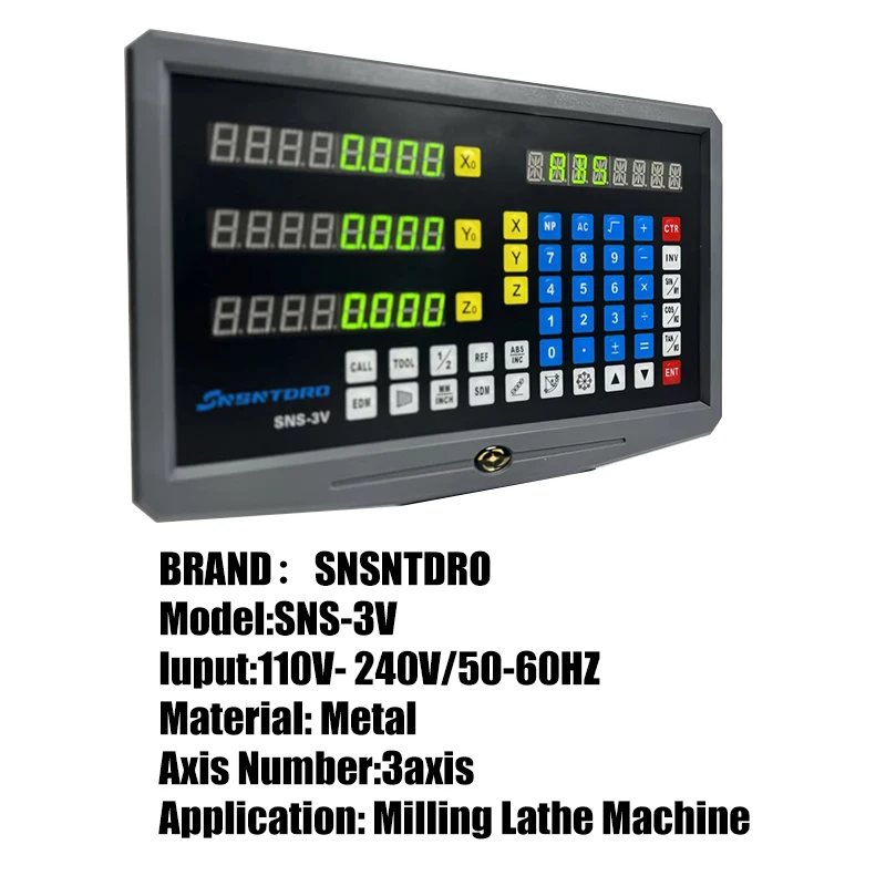 New Colour Panel SNS-3V 3 Axis Digital Readout Display Milling Lathe Turning Grinder wire-cut EDM DRO for Linear scale Encoder - Image 4