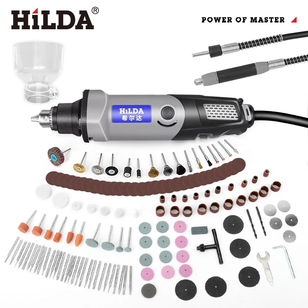 Hilda 400w ferramenta rotativa 6 posições ferramentas de moagem mini broca moedor elétrico ferramentas elétricas velocidade variável mini máquina moagem