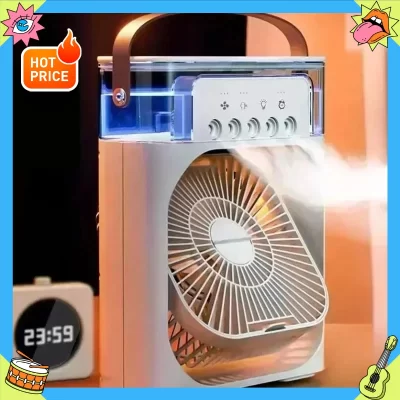 USB Powered Hot-Selling Household 3-in-1 Portable Fan Air Conditioner with Humidifier and LED Night Light