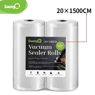 Saengq cozinha alimentos aferidor do vácuo saco sous vide sacos de armazenamento para embalagem a vácuo 12/15/20/25/30cm * 1500cm/rolo