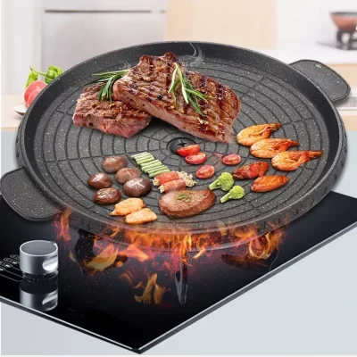 3 formatos 32cm coreano maifan pedra grill pan antiaderente portátil casa ao ar livre placa de churrasco sem fumaça bandeja de alumínio quente novo