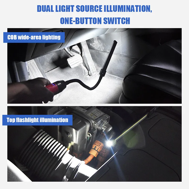VOLODYMYR Luz de trabalho LED recarregável com pescoço de ganso flexível 1000 lúmens 3 modos base magnética para bancada de trabalho grelha de reparo de carro - Image 4