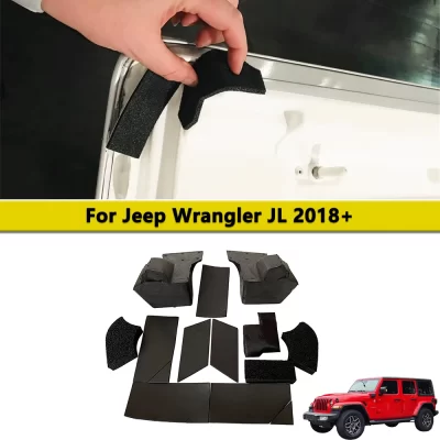 Kit de vedação superior dura para jeep wrangler jl 2018-2024, 12 peças, reparo de vazamento de chuva, acessórios interiores, preto