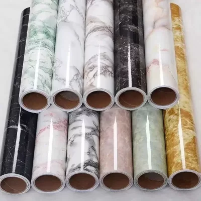 Papel de parede de mármore auto-adesivo para cozinha, impermeável, cobertura de parede contínua, adesivos de parede, Wall Decor, DIY, vinil