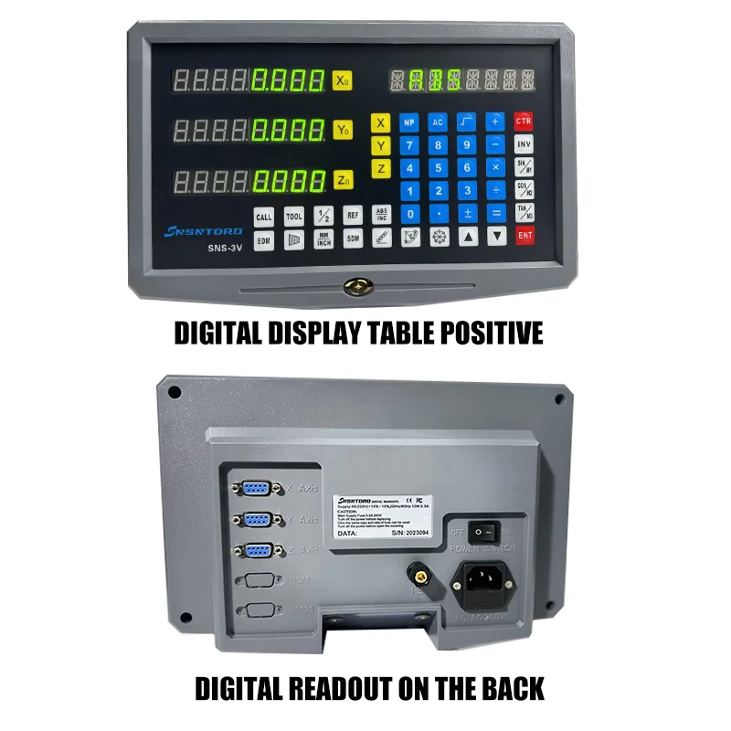 New Colour Panel SNS-3V 3 Axis Digital Readout Display Milling Lathe Turning Grinder wire-cut EDM DRO for Linear scale Encoder - Image 3