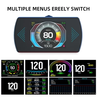 P12 Car OBD2 Head Up Display Dual System for HUD OBD Car Gauge Smart Digital Meter Speed Fuel Read Fault Code Driving Computer