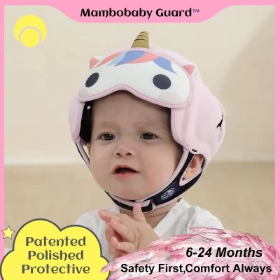 Mambobaby guarda chapéu unicórnio seguro anti-choque capacete do bebê criança protetor de cabeça infantil chapelaria aprender crawl caminhada para colisão queda