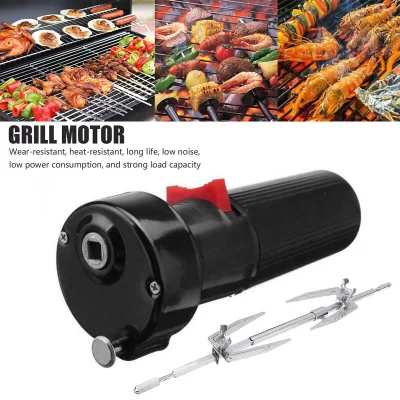 Motor rotador ou conjunto de garfo rotativo, churrasqueira elétrica Rotisserie Grill Rod, motor de churrasco durável, 1.5V D Tamanho