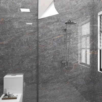 Adesivo de parede de mármore para banheiro, cozinha, à prova de óleo, à prova de molde, à prova d'água, papel de parede autoadesivo, decoração de armário de bancada