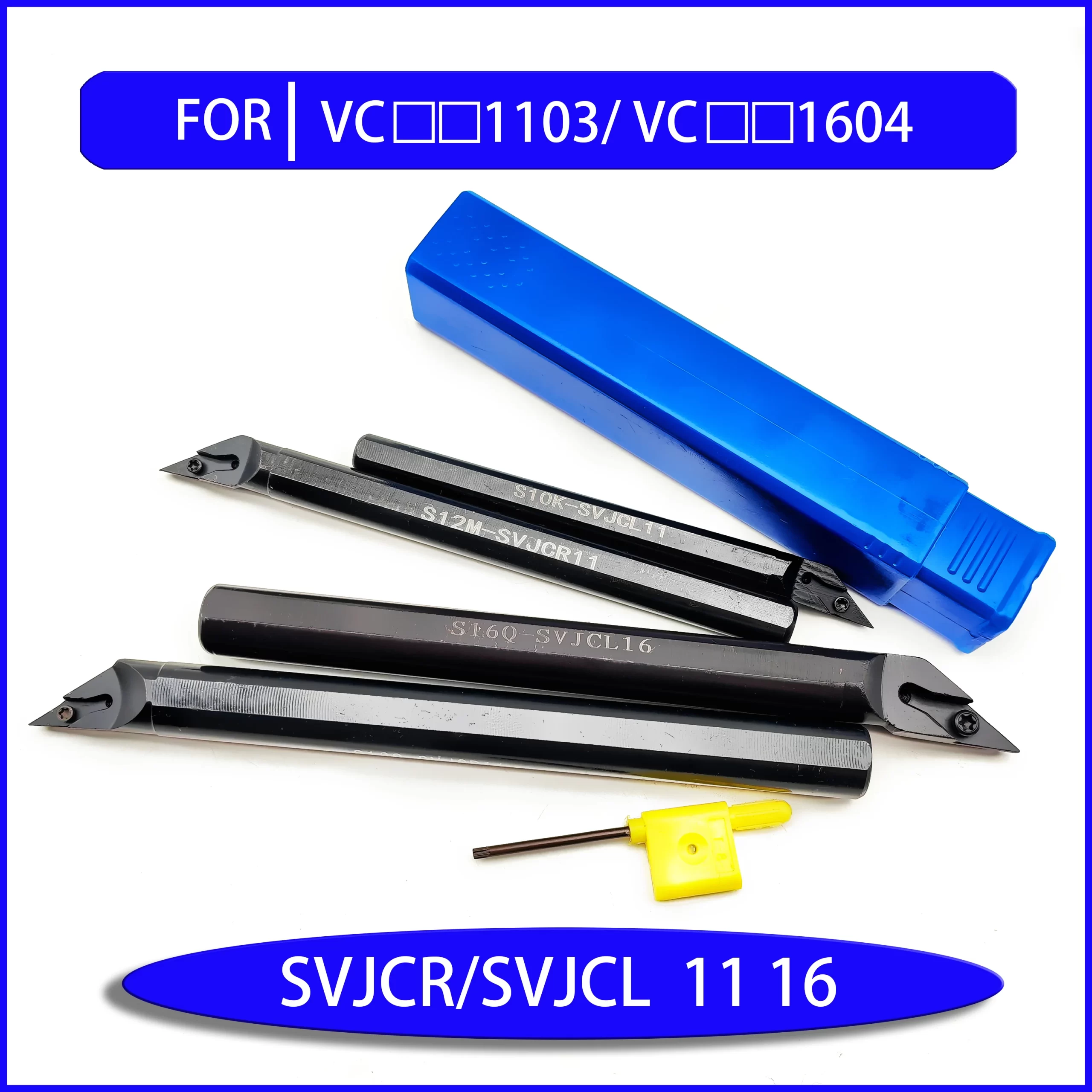 Suporte de ferramenta CNC S10K 12M 16Q 20R 25S-SVJCR SVJCL 11 16 para usinagem de furo interno, adequado para VCMT1103 VCGT1103 VCMT604 VCGT604