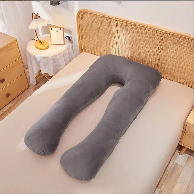 Travesseiro para maternidade, cor sólida, removível, lavável, proteção para gravidez, cintura, cristal, veludo, suporte para gravidez, travesseiro para barriga