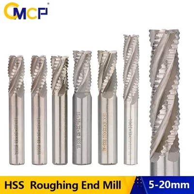 CMCP  Roughing End Mill HSS Milling Cutter 4 Flute 5-20mm CNC Machine Tool Router Bit Metal Milling Tool HSS Cutter