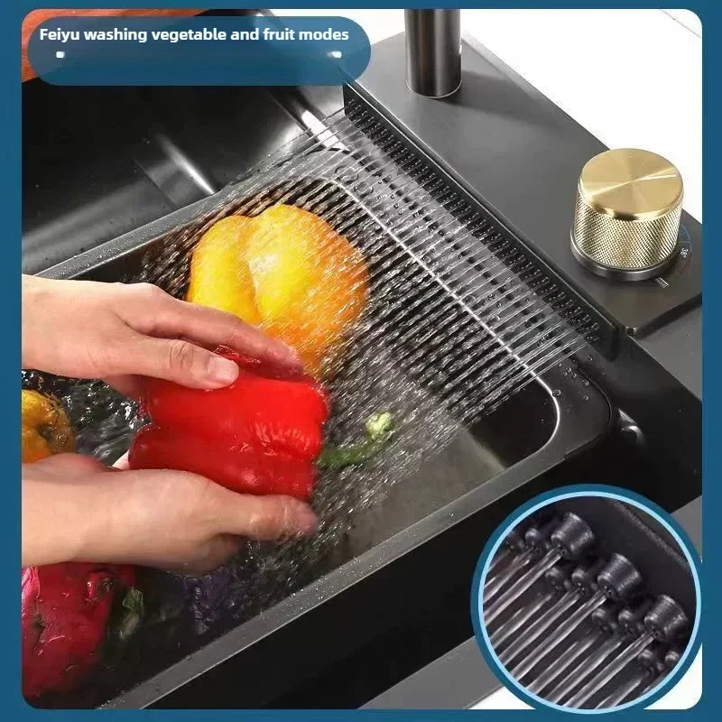 Pia sus304 espessada de aço inoxidável, pia de cozinha doméstica, pia de bancada de processo nano para lavar louça - Image 3