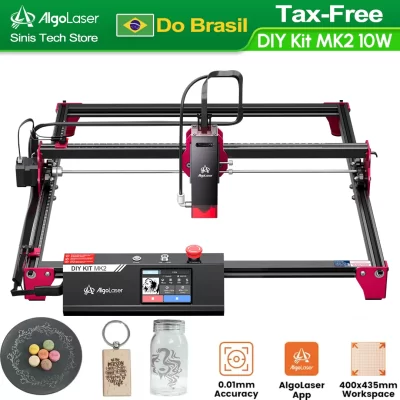 Algolaser marca 10w cortador de gravador a laser com tela sensível ao toque wifi controle app offline 40*40cm tamanho grande carpintaria kit diy mk2