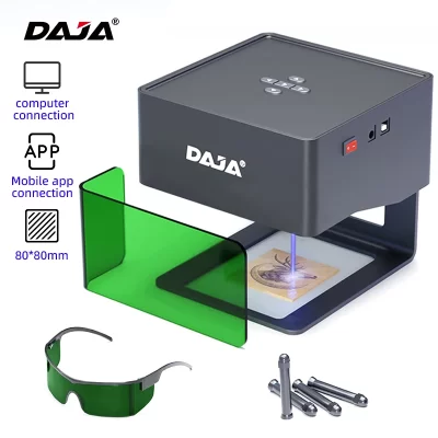 DAJA Mini Gravador A Laser Portátil, DIY Máquina Bluetooth, Dog Tag Papel Couro Madeira Plástico Logotipo, Máquina de Negócios CNC, DJ6