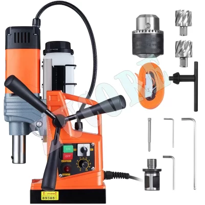 Furadeira magnética, 1300w 1.57 "diâmetro chato 13000n 700 rpm portátil elétrica mag furadeira máquina de perfuração de velocidade variável