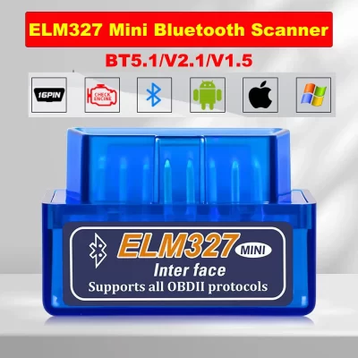 Mini elm327 v1.5/v2.1 bluetooth obd2 scanner leitor de código ferramentas de diagnóstico do carro verificar varredura do motor detector de falhas do carro