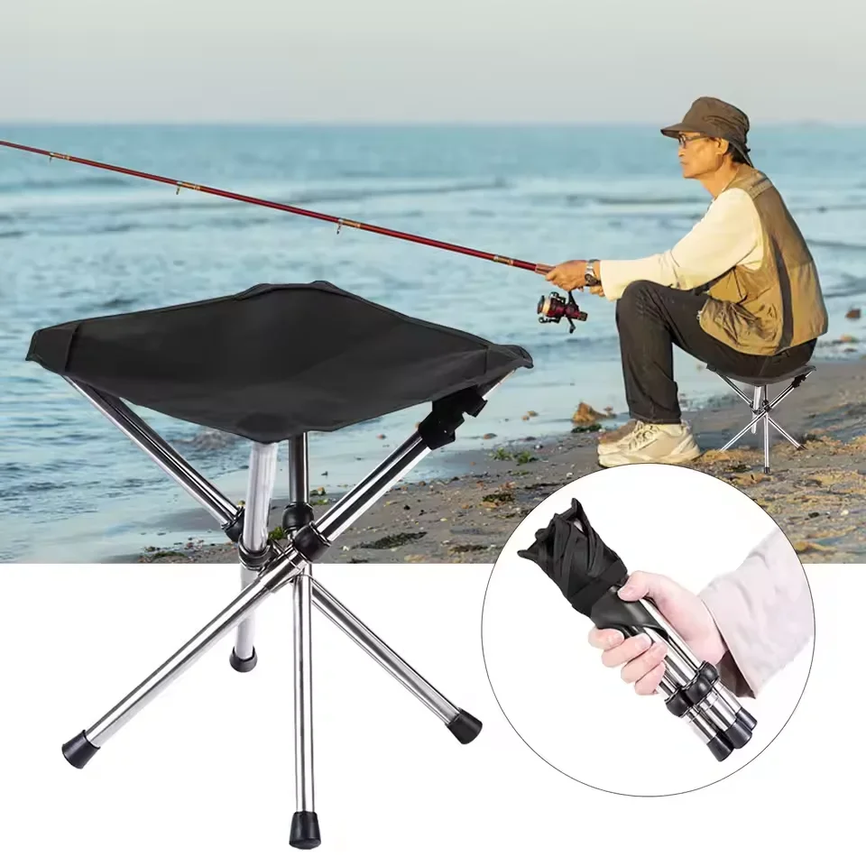 Tripé de acampamento fezes portátil dobrável para cadeira de pesca ao ar livre praia tripé fezes para acampamento dobrável cadeira dobrável - Image 4