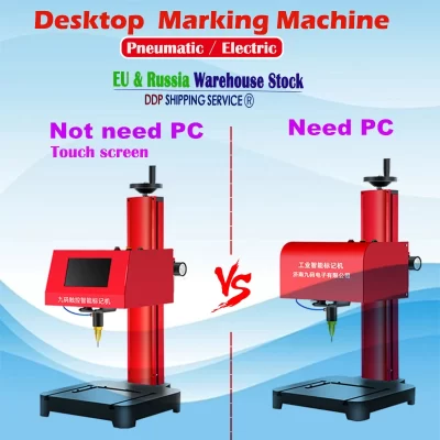 Máquina pneumática de marcação elétrica para gravação de mesa, tela sensível ao toque para código vin, número de cilindro, quadro, plotter de chassi