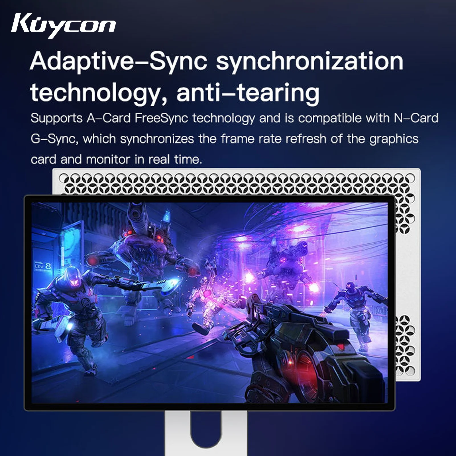 New Kuycon Q27A Computer Monitor 27 Inch UHD IPS LED LCD PC Display 65Hz Aluminum Alloy 2K Type-C HDMI Gaming Compective Screen - Image 2