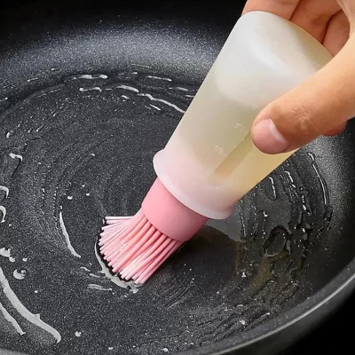 1pc garrafa de óleo de silicone escova dispensador de óleo garrafa com escova de churrasco portátil ao ar livre acessórios para churrasco cozinha cozimento gadgets