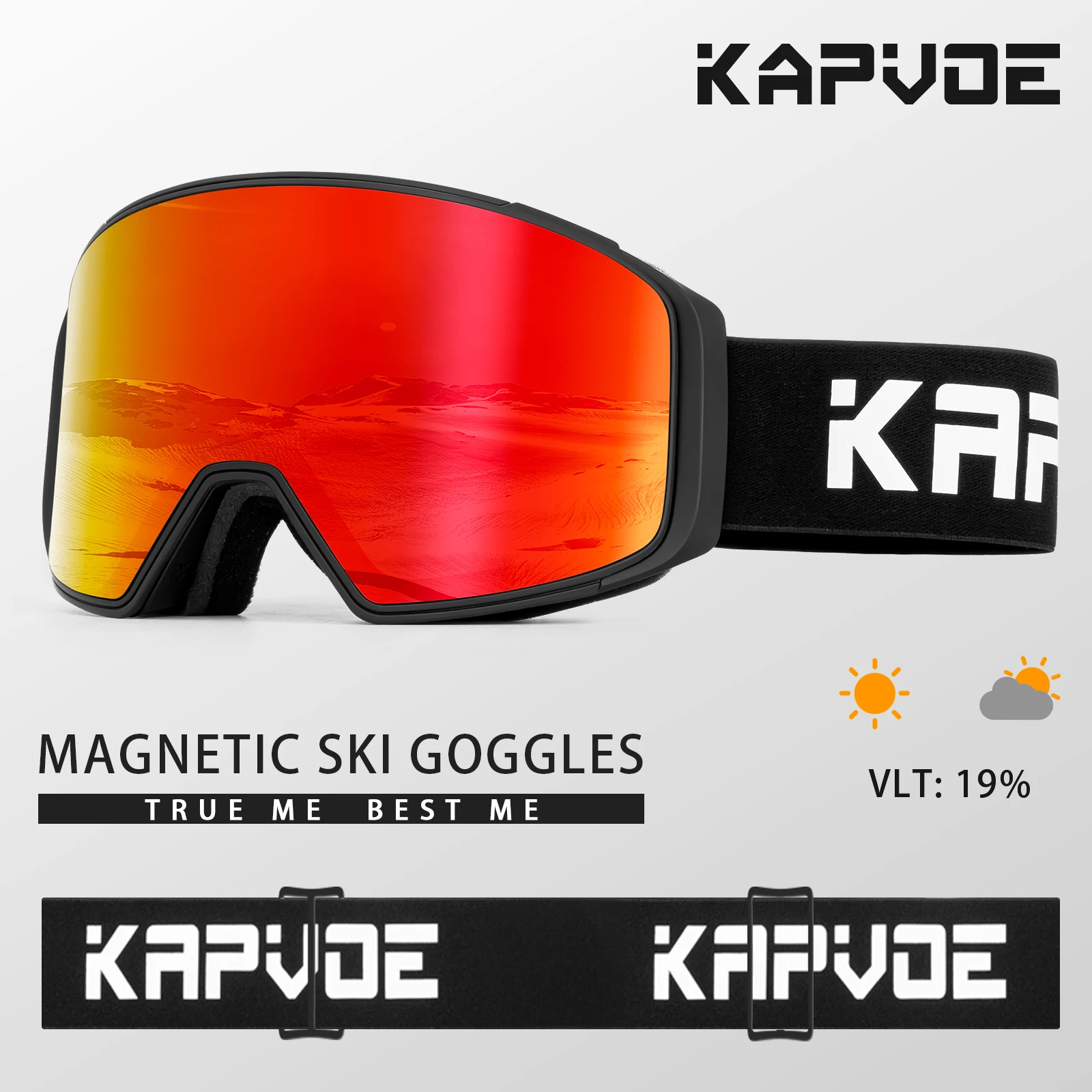 KAPVOE Men Women Brand Ski Goggles Snowboard Goggles Glasses For Skiing Protection UV400 Snow Glasses Anti-Fog Ski Mask Eyewear