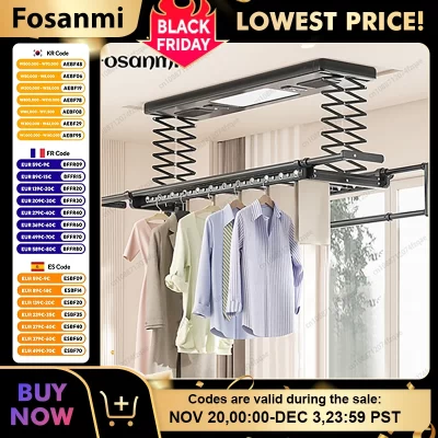 Indoor Ultra-thin Aluminum Alloy Electric Lifting Clothes Drying Rack UV Ultraviolet Sterilization Foldable Clothes Drying Rack