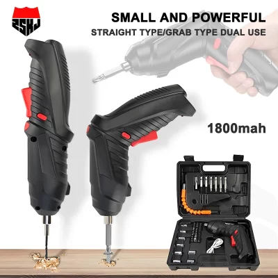 Conjunto de chave de fenda sem fio, 47 peças, 3.6v, com bateria de lítio recarregável, kit de ferramentas de broca elétrica doméstica para reparo de manutenção