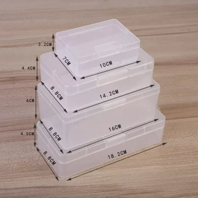 Transparent Plastic Cosmetics Hardware Parts Jewelry Storage Case Container Packaging Box For Earrings Rings Box Holder Case