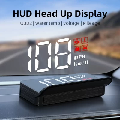 M3 HUD Obd2 Display On-board Computer Car Head-up display Windshield Big Font projection E-OBD and GPS Suitable for All Cars M1