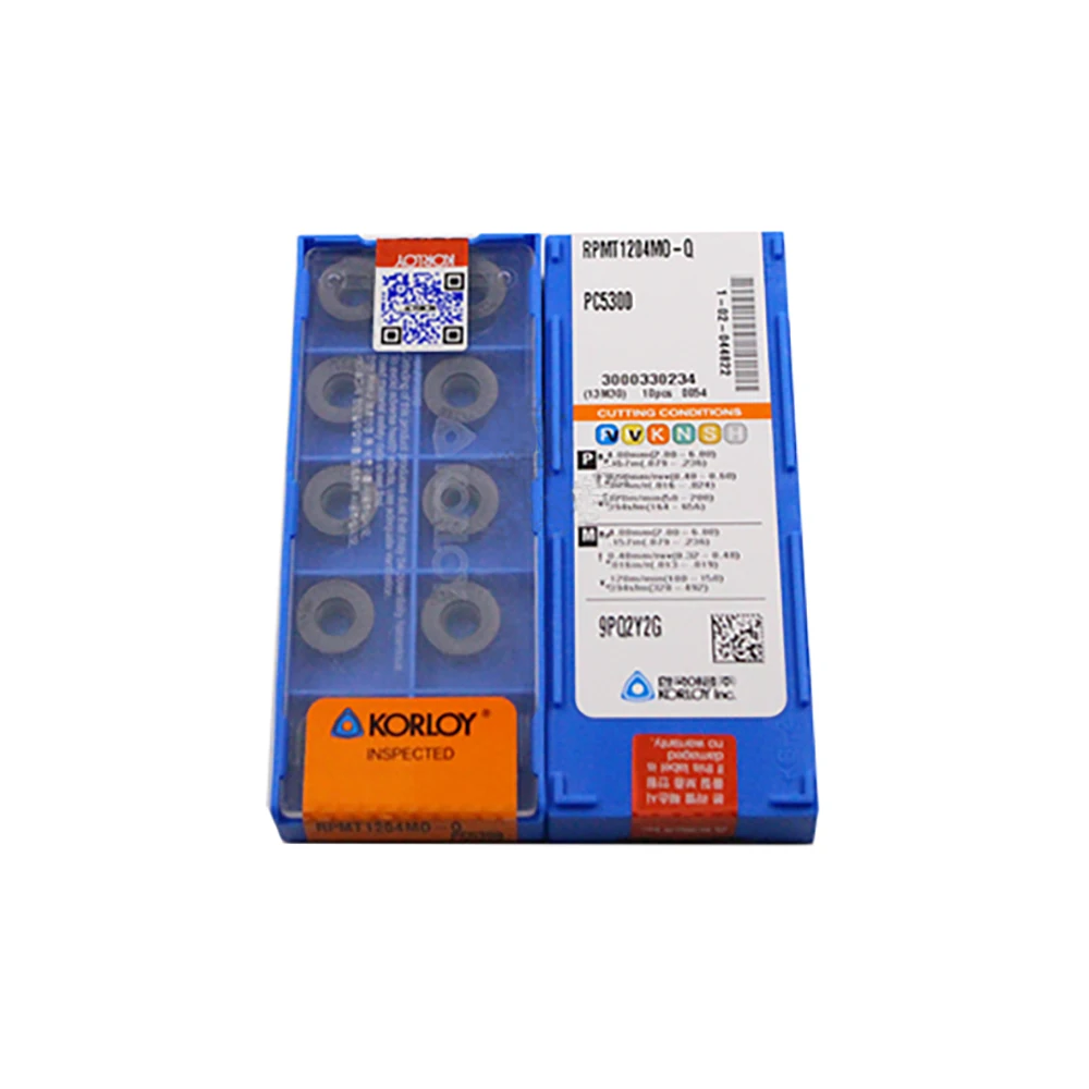 Korloy 100% Original RPMT RPMT10T3M0-Q RPMT08T2MOE RPMT10T3M0-Q RPMT1204M0-Q PC5300 KF5800 Inserção de fresagem - Image 2