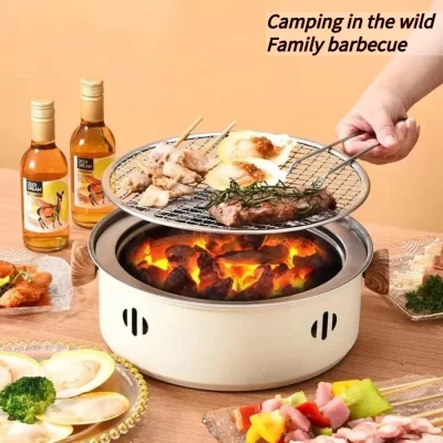 Grelha de churrasco coreana fogão a carvão grelha a carvão de aço inoxidável acampamento ao ar livre cozinhar chá ao redor da fogão fogão de churrasco