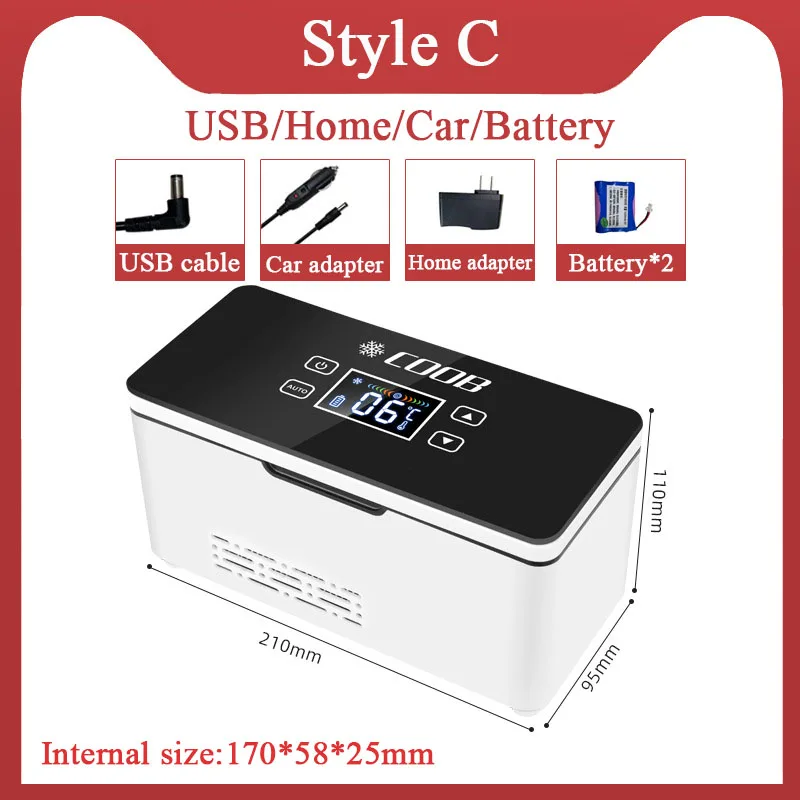 Car Portable Refrigerated Box Cool Box Cooler For Drug Growth Hormone Interferon Insulin USB Charging Thermostat Mini Fridge - Image 6