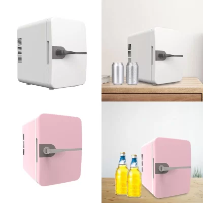 4L Mini Fridge Beverage Refrigerator Adjustable Temperature Valentines Day Gifts