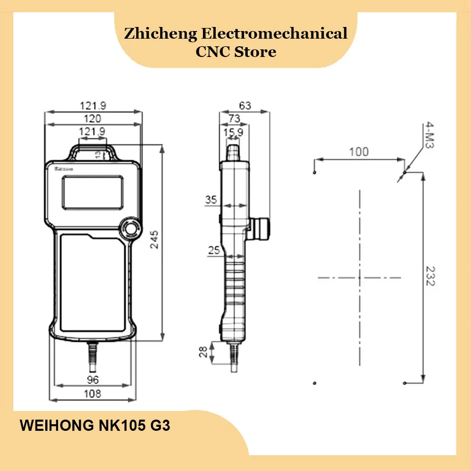 Controlador Weihong Woodworking, NK105 G3 Handle, DSP, 3Axis, 4Axis, Motion Control System para CNC Router, Trocador de Ferramentas Automático, Novo - Image 3