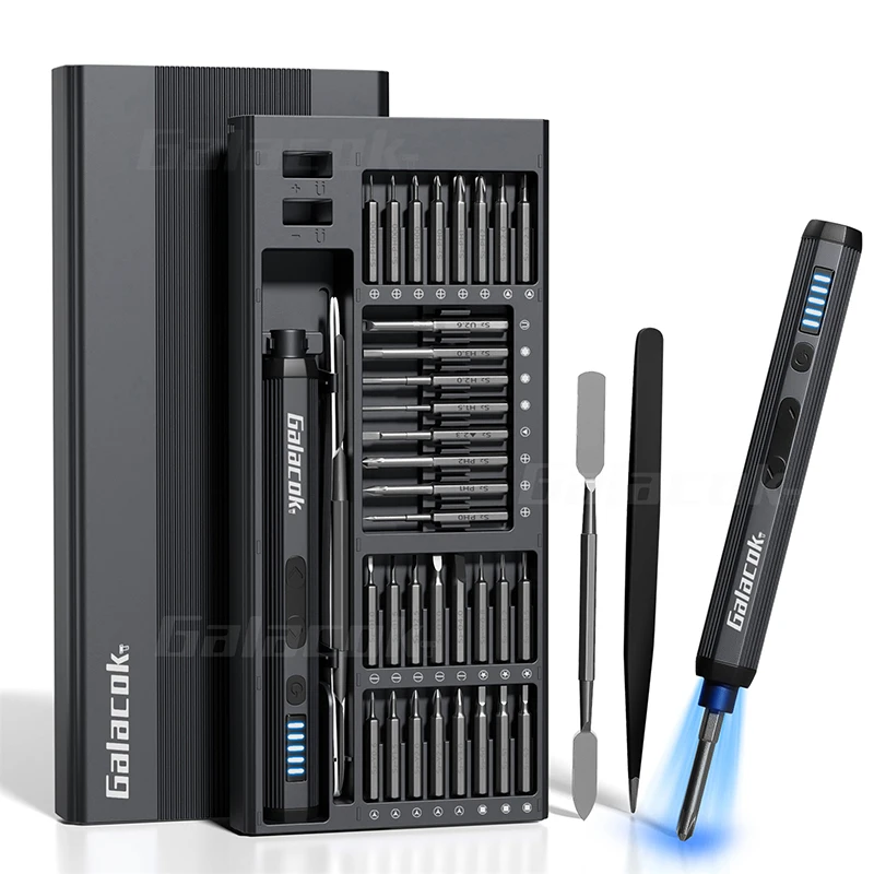 Conjunto de chave de fenda elétrica de precisão 68 em 1, 5 níveis ajustáveis, vem com luz de preenchimento, ferramenta profissional de reparo de ipad para celular