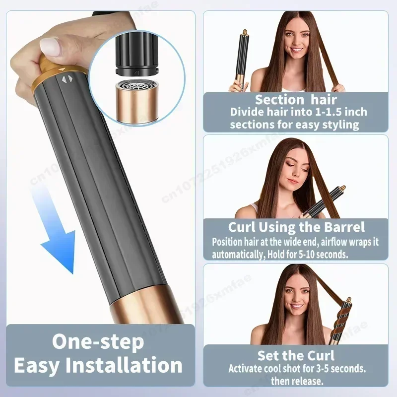 6 em 1 modelador de cabelo de íon negativo de alta velocidade secador de cabelo multi modelador de cabelo profissional escova para ondulação presente para mulher - Image 6
