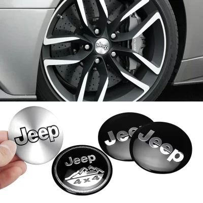 Tampas centrais da roda de carro, 4 unidades, 56/60mm, emblema, capas de aro de pneu para jeep grand cherokee compass patriot renegado wrangler liberty