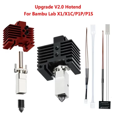 Atualizações v2 hotend kit para bambu laboratório p1p x1 p1s x1c termistor de extremidade quente bimetal garganta bambulab bocal de aço endurecido cabeça impressão