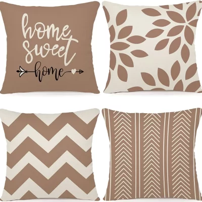 Capa de almofada geométrica de linho marrom, decoração de casa, boa decoração de fronha para quarto, sofá, cadeira, cama, jardim, carro