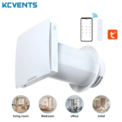 KCvents VT501 Dispositivo de ventilação de recuperação de calor Ventilador de ar fresco montado na parede com sistema de ventilação de filtro Hepa cerâmico 6 polegadas