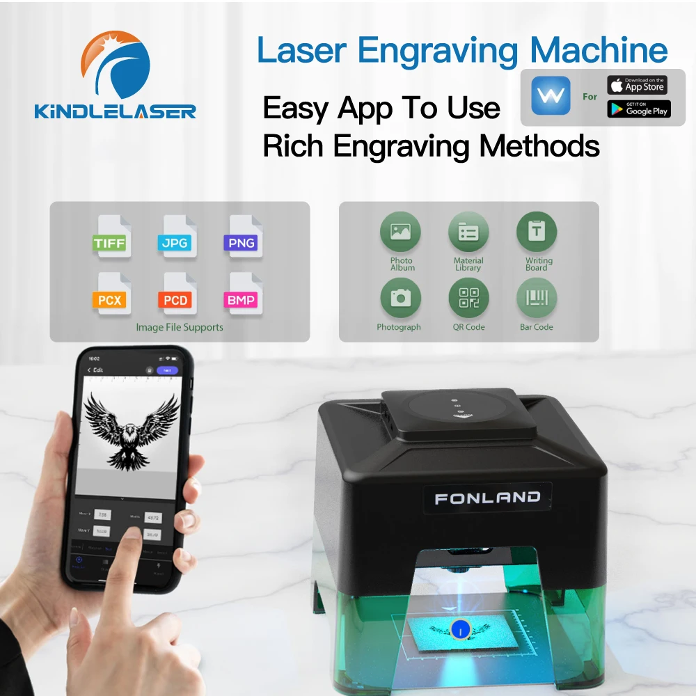 KINDLELASER XN001 Gravador a laser DIY Máquina de gravação a laser rápida Mini Logo Mark Impressora de vidro Cortador para carpintaria Madeira Plástico - Image 5